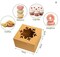 24 PCS Brown Bakery Boxes with Window, 6x6x3 Inch Gift Giving Christmas Cookie Boxes, 6 Inch Small Treat Boxes for Mini Cake Pastry Dessert Strawberries Cupcakes Donut Candy Packaging